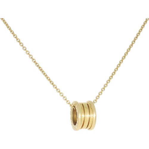 237 - Bvlgari Chain And Pendent 18ct Gold pendent size 1.6 cm and chain length 41.5 cm