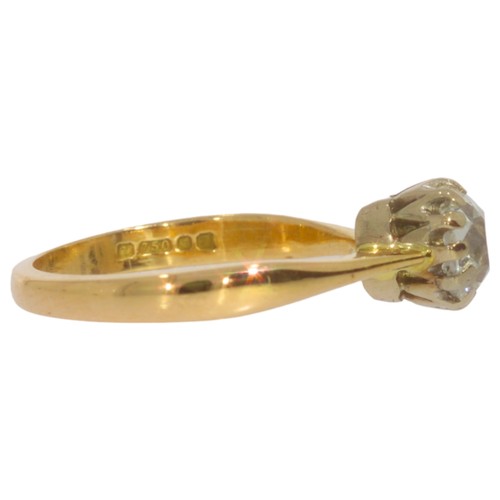 23 - 18ct gold old mine cut diamond single-stone ring. Set with an old mine cut diamond of 0.85ct calcula... 