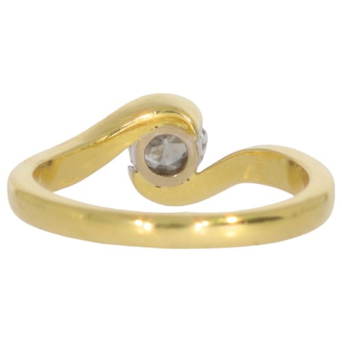 18 - 18ct gold diamond single-stone ring. Set with a old European cut diamond of 0.40ct calculated weight... 