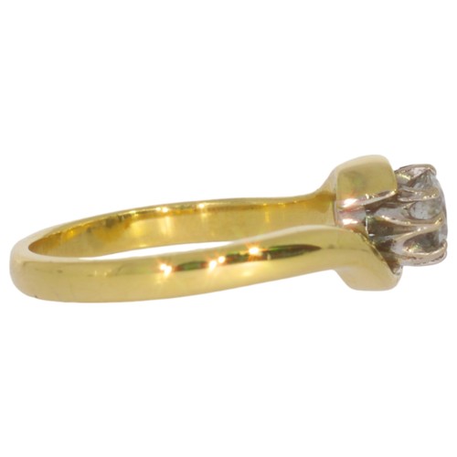 18 - 18ct gold diamond single-stone ring. Set with a old European cut diamond of 0.40ct calculated weight... 