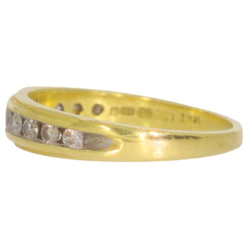 13 - 18ct gold diamond half-eternity ring. Set with brilliant cut diamonds of 0.33ct total calculated wei... 