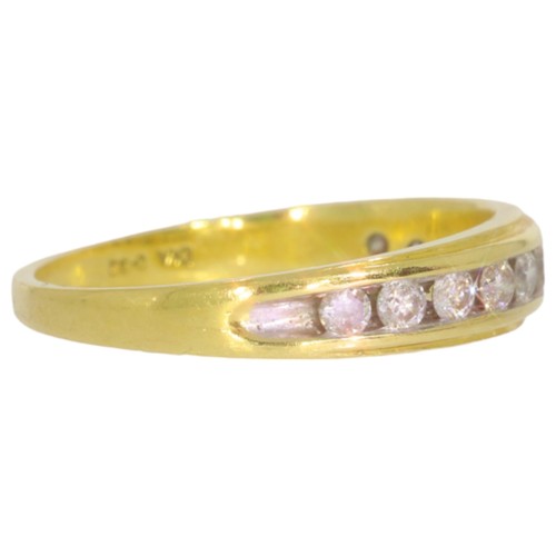 13 - 18ct gold diamond half-eternity ring. Set with brilliant cut diamonds of 0.33ct total calculated wei... 