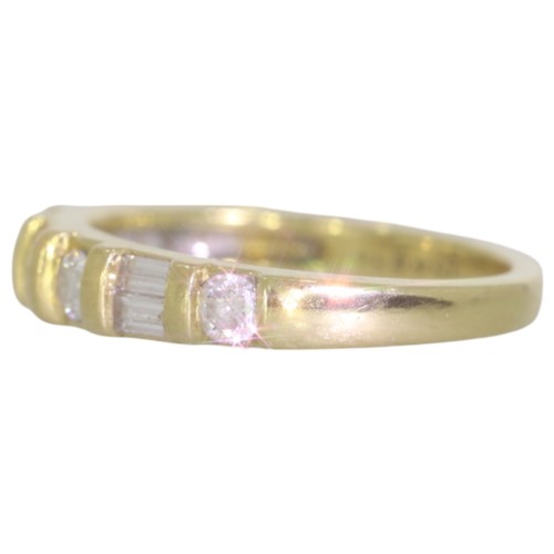 14 - 18ct gold diamond half-eternity ring. Set with brilliant cut diamonds of 0.5ct total calculated weig... 