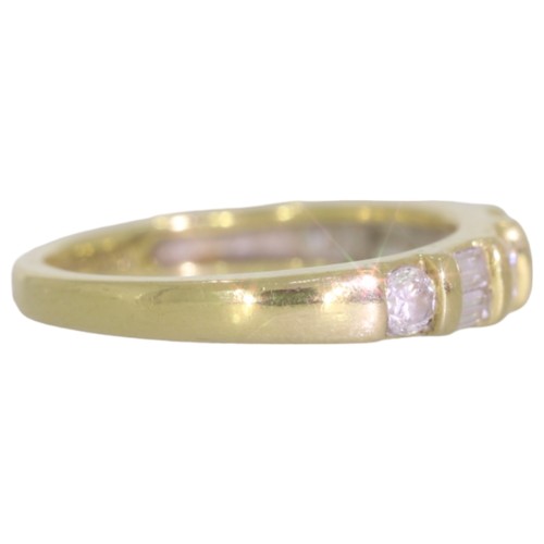 14 - 18ct gold diamond half-eternity ring. Set with brilliant cut diamonds of 0.5ct total calculated weig... 