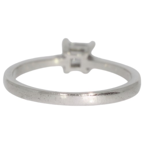 246 - Platinum diamond single-stone ring. Set with a brilliant cut diamond of 0.22ct calculated weight, as... 