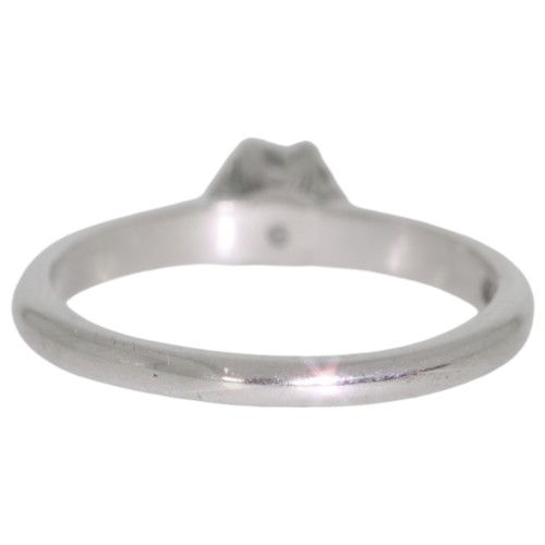 247 - Platinum diamond single-stone ring. Set with a brilliant cut diamond of 0.60ct calculated weight, as... 