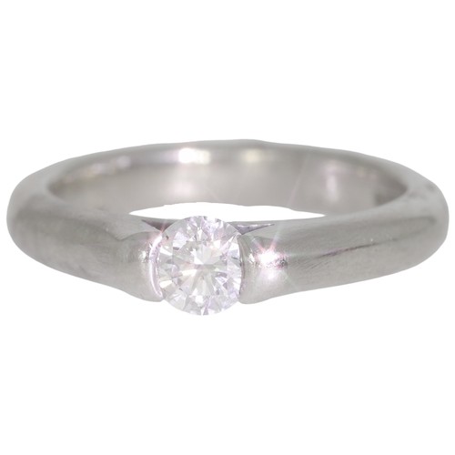 248 - Platinum diamond wedding set. Set with a principle brilliant cut diamond of 0.39ct calculated weight... 