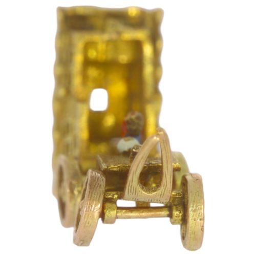 93 - 9ct Yellow Gold Trailer Charm That Opens 5.5 Grams 17mm