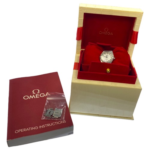 221 - Omega Constellation 895.1201 
25mm 
Multi colour Stone Markers
Diamond Surround 
Mother Of Pearl Dia... 