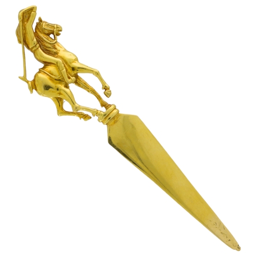 304 - Yellow Metal Marked 18k Letter Opener Gifted By Prince Jefri Sultan Of Brunei Brother 54 Grams 140cm