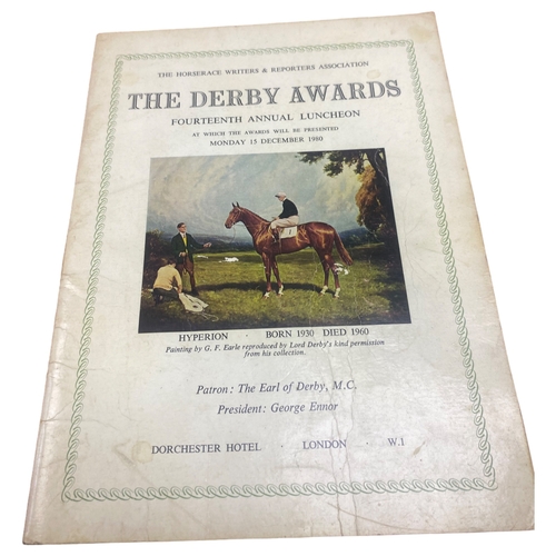 176 - Epsom Derby And Associated Ephemera 
Epsom Derby Race Card 1962 
Clapham Common Race Card 1964
SIGNE... 