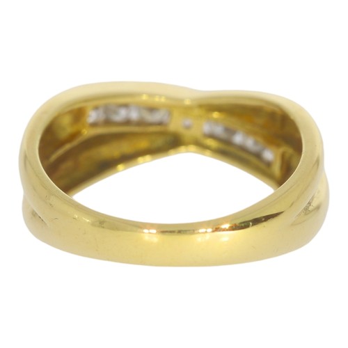 8 - 18ct gold diamond half-eternity ring. Set with brilliant cut diamonds of 0.33ct total calculated wei... 