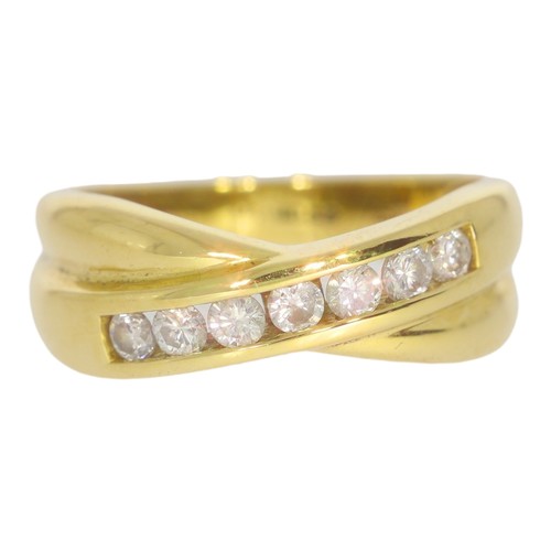 8 - 18ct gold diamond half-eternity ring. Set with brilliant cut diamonds of 0.33ct total calculated wei... 