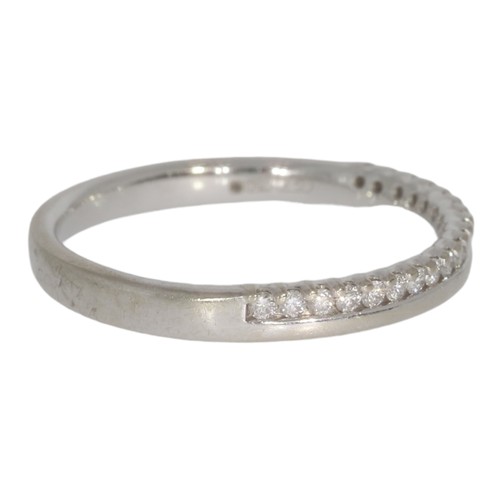 24 - 18ct white gold diamond half-eternity ring. Set with brilliant cut diamonds of 0.25ct total calculat... 