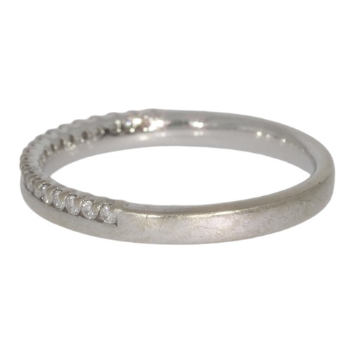 24 - 18ct white gold diamond half-eternity ring. Set with brilliant cut diamonds of 0.25ct total calculat... 