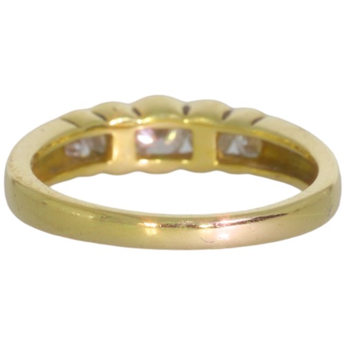 118 - An 18ct gold diamond half-eternity ring. Set with brilliant cut diamonds of 0.80ct total calculated ... 