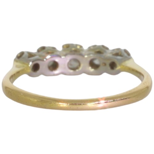 109 - A mid-twentieth century 18ct gold diamond half-eternity ring. Set with eight and brilliant cut diamo... 