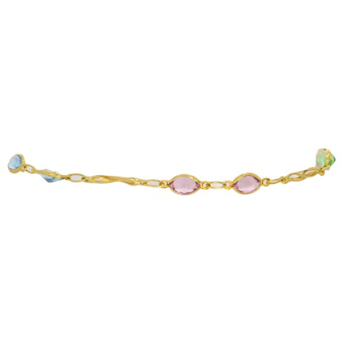 43 - 18ct yellow gold gem set bracelet