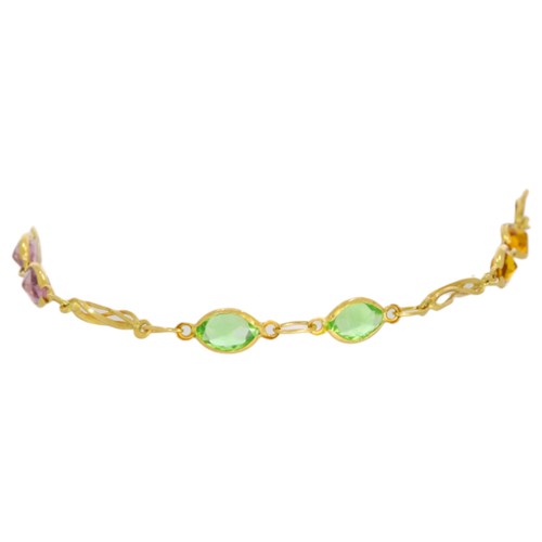 43 - 18ct yellow gold gem set bracelet