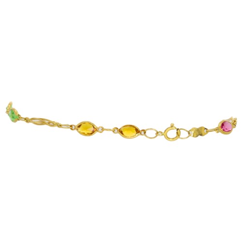 43 - 18ct yellow gold gem set bracelet