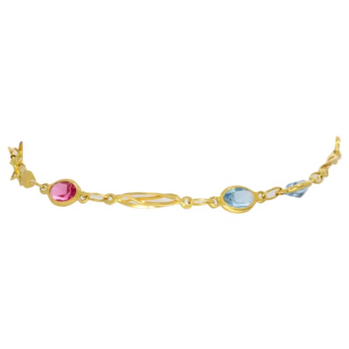 43 - 18ct yellow gold gem set bracelet