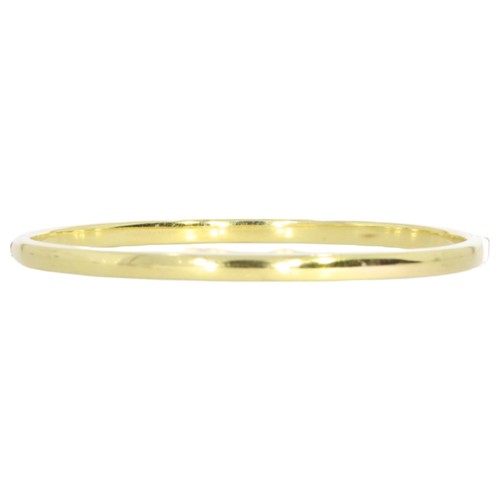 86 - 9ct yellow gold hollow hinged bangle.