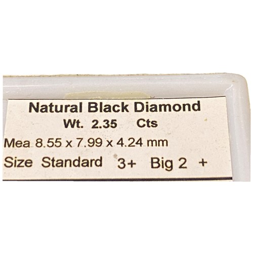 91 - A 2.35ct princess cut black diamond.