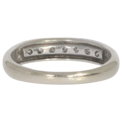 25 - 18ct white gold diamond half-eternity ring. Set with brilliant cut diamonds of 0.33ct total calculat... 