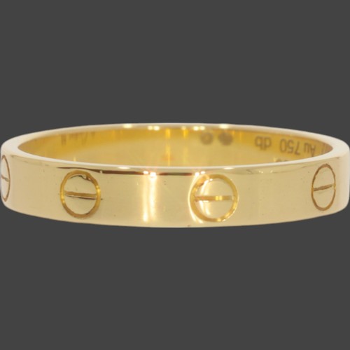 142 - LOVE wedding ring, yellow gold 750/1000. Width: 3.6 mm (for size 52). 3.6 Grams