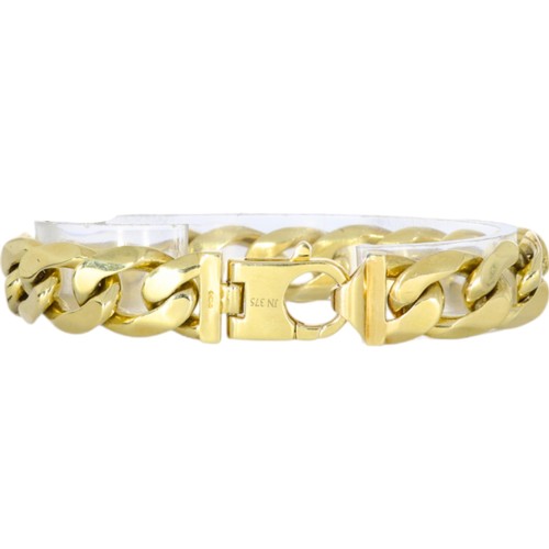 84 - 9ct yellow gold curb bracelet mens 61.8g