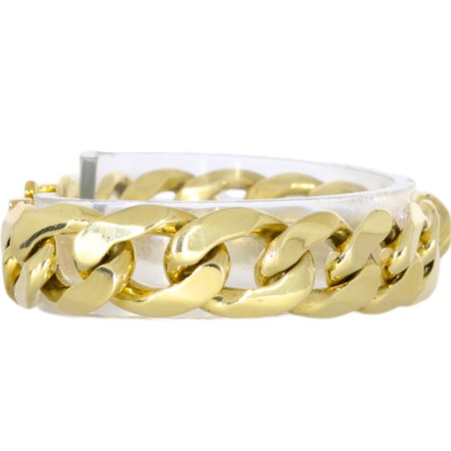 84 - 9ct yellow gold curb bracelet mens 61.8g