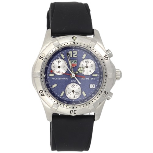 207 - TAG HEUER 2000 CK1112-0 Chronograph Blue Quartz Men's 39 mm Watch Recently Had A Full Refurb And Ser... 