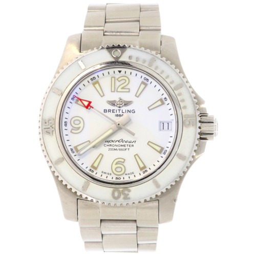 164 - Breitling Superocean A17316 Automatic 36mm Stainless Steel White Dial White Bezal Date Indicator Wit... 