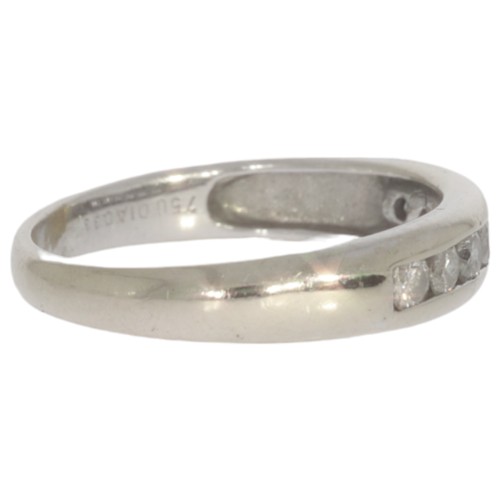 25 - 18ct white gold diamond half-eternity ring. Set with brilliant cut diamonds of 0.33ct total calculat... 