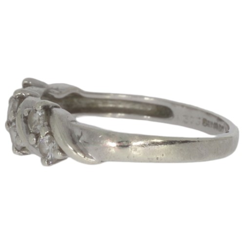 70 - 9ct white gold diamond dress ring. Set with brilliant cut diamonds of 0.25ct total calculated weight... 