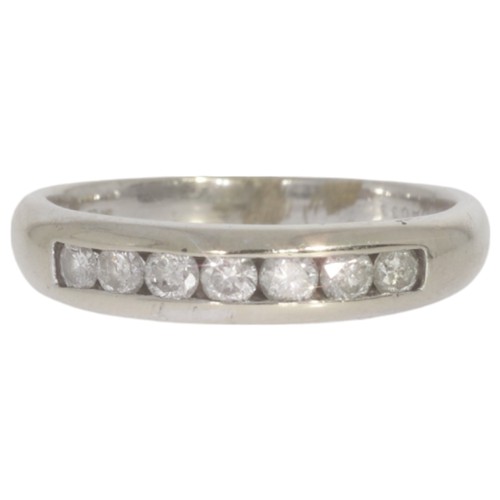 133 - 18ct white gold diamond half-eternity ring. Set with brilliant cut diamonds of 0.33ct total calculat... 