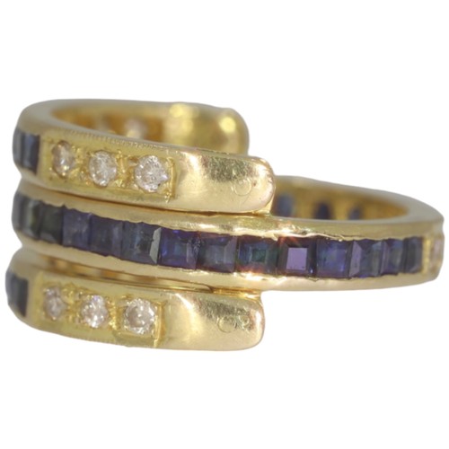 151 - 18ct Yellow Gold Diamonds And Sapphires 
16 Diamonds 38 Sapphire
Weight - 7.2 Grams 
Finger Size - O