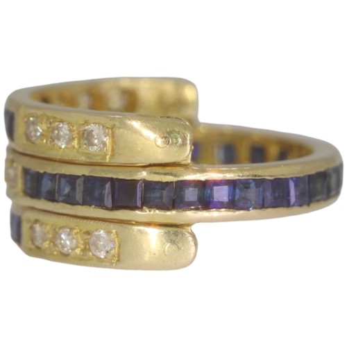 151 - 18ct Yellow Gold Diamonds And Sapphires 
16 Diamonds 38 Sapphire
Weight - 7.2 Grams 
Finger Size - O