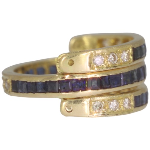 151 - 18ct Yellow Gold Diamonds And Sapphires 
16 Diamonds 38 Sapphire
Weight - 7.2 Grams 
Finger Size - O