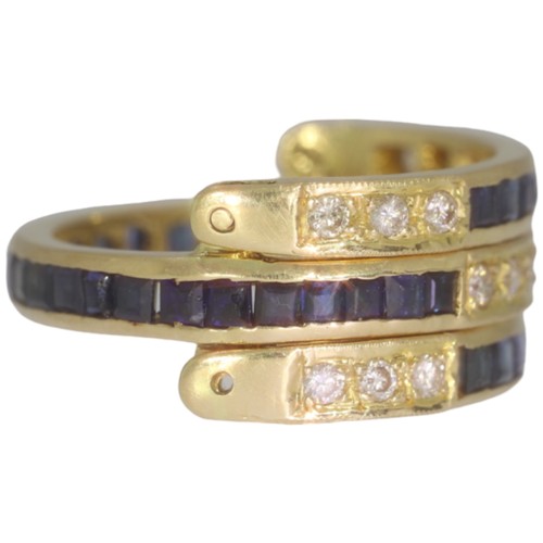 151 - 18ct Yellow Gold Diamonds And Sapphires 
16 Diamonds 38 Sapphire
Weight - 7.2 Grams 
Finger Size - O