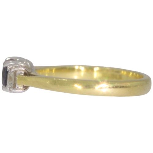 154 - 18ct Yellow Gold Sapphire And Diamond Ring 
Total Carat Weight Approx - .30
Weight 4.2 
Finger Size ... 