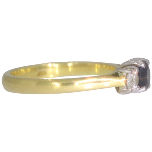 154 - 18ct Yellow Gold Sapphire And Diamond Ring 
Total Carat Weight Approx - .30
Weight 4.2 
Finger Size ... 