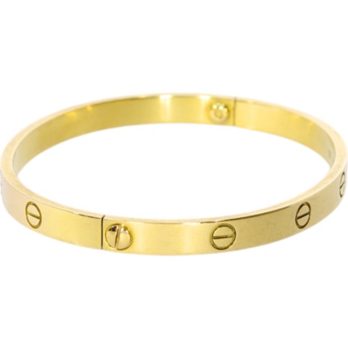 265 - Cartier Yellow Gold 750 Love Bangle Size 19 Old Style Width 5.6mm Weight 33.5 Grams With Screwdriver... 