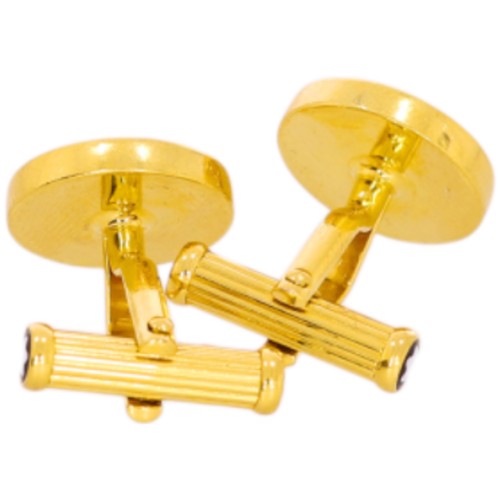 274 - Montblanc yellow gold colour METAL cufflinks with pearl centre. 11.62g