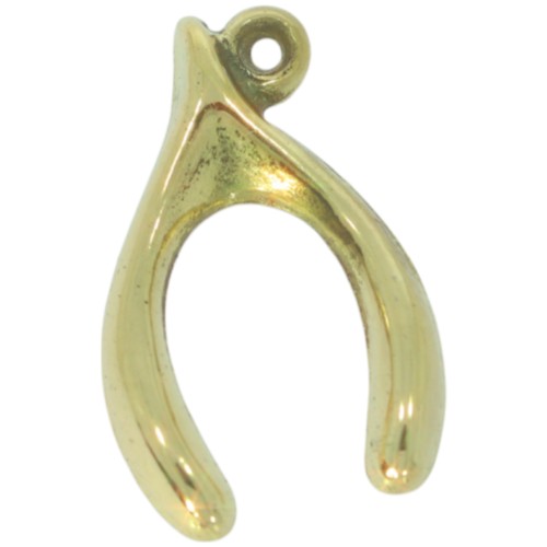 391 - 9ct Yellow Gold Wishbone Charm 0.35 Grams 18mm Legnth