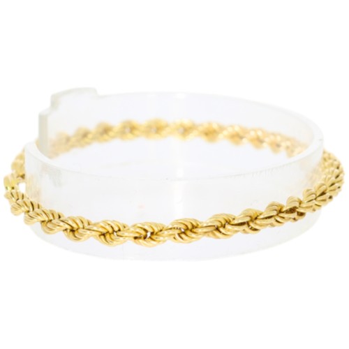 203 - 9CT YELLOW GOLD ROPE BRACELET. 3.6G