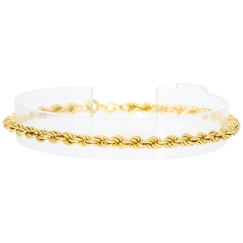 203 - 9CT YELLOW GOLD ROPE BRACELET. 3.6G