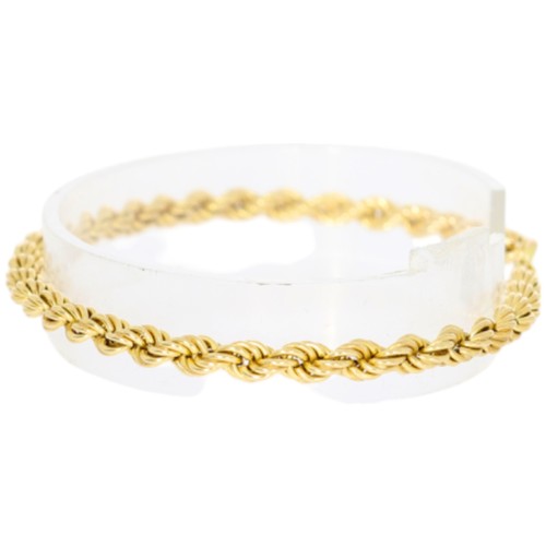 203 - 9CT YELLOW GOLD ROPE BRACELET. 3.6G