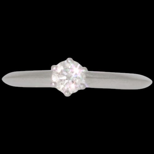 345 - Tiffany & Co - Single stone diamond solitaire ring with round brilliant cut  diasmond in six claw se... 