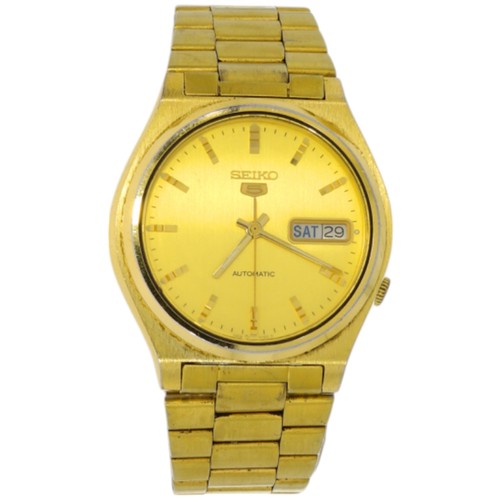 64 - Seiko 5 Automatic 3170 
38mm
Stainless Steel
Gold Coloured 
Just Watch